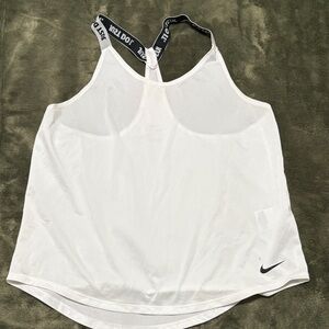 Nike White Mesh Tank Top with Black Straps
